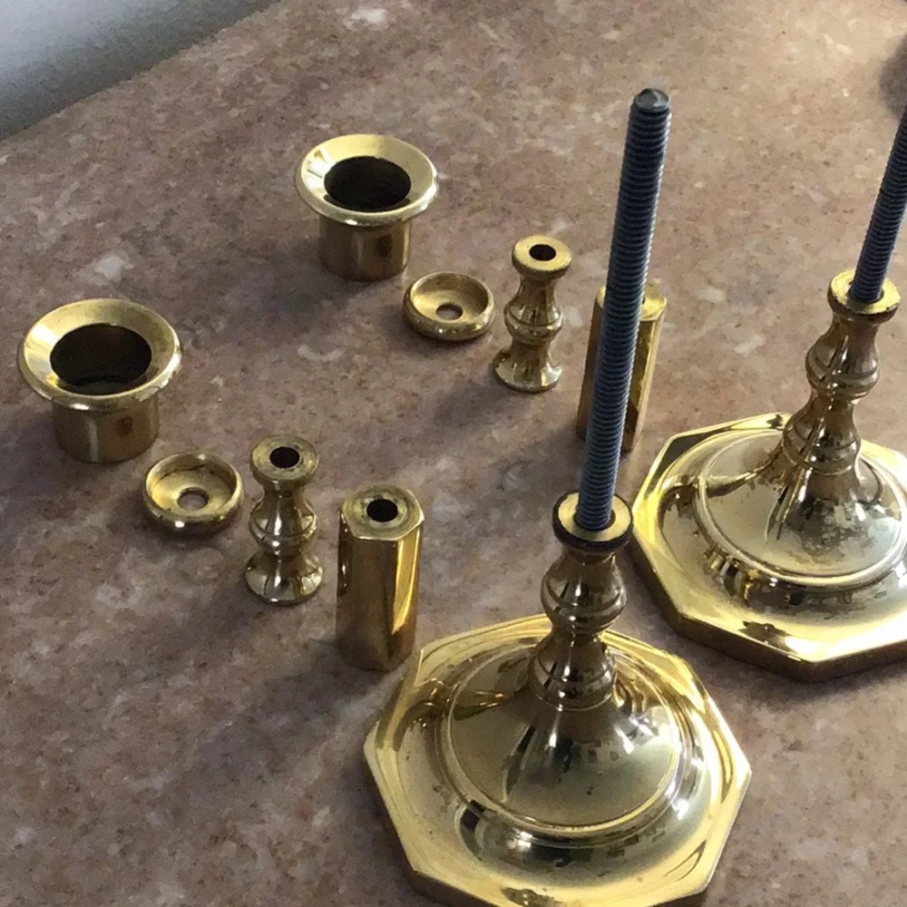 Pair Brass Candlesticks by AF Baldwin